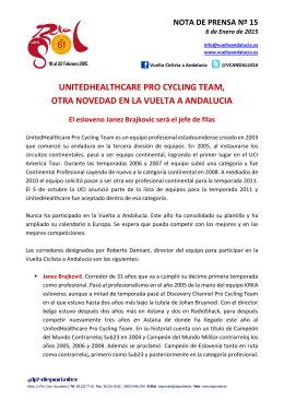 nota de prensa nº 15 - Vuelta Ciclista a Andalucía