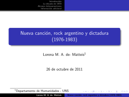 Nueva canción, rock argentino y dictadura - Lorena MA de