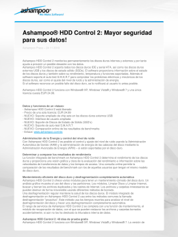 Ashampoo® HDD Control 2: Mayor seguridad para sus datos!