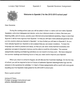 Leveioy High Schooi Spanish 2 Spanish Summer Assignment