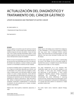 actualización del diagnóstico y tratamiento del cáncer gástrico