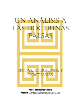 UN ANÁLISIS A LAS DOCTRINAS FALSAS