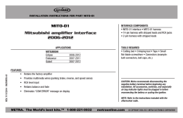 Mitsubishi amplifier interface 2006-2012