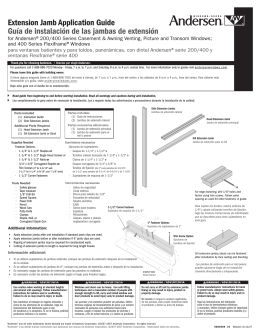 Accessory Guide - Windows - Extension Jambs -