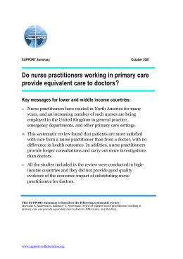 Do nurse practitioners working in primary care provide