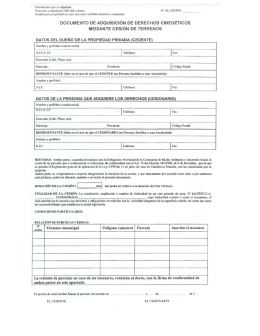 documento de adquisición de derechos cinegéticos mediante