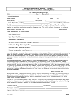 Diocese of Birmingham in Alabama - Form CH