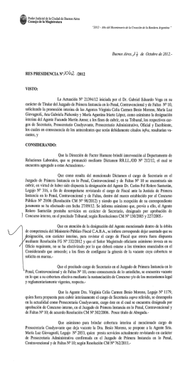 Buenos Aíres,/ .). de Octubre de 2012.
