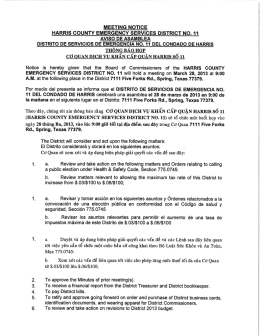 meeting notice harris county emergency services district no. 11