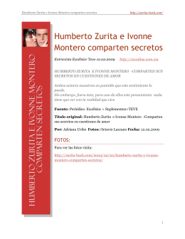 Humberto Zurita e Ivonne Montero comparten secretos