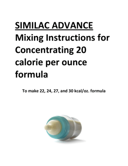Preparing 22 calorie per ounce formula from powder