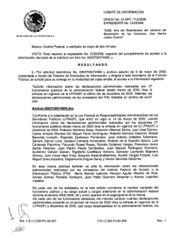 COMITÉ DE INFORMACIÓN OFICIO No. CI