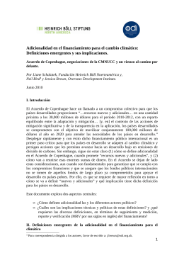 Adicionalidad en el financiamiento para el cambio climático