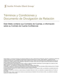 Términos y Condiciones y Documento de Divulgación de Relación