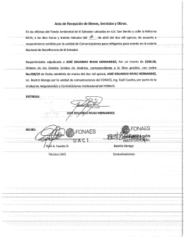 Acta de Recepción de Bienes, Servicios y Obras.