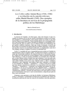 Les Cobles sobre Antoni Roca (1544, 1546) y su relación con la