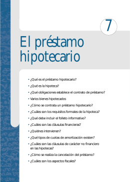 Capítulo 7: El préstamo hipotecario.