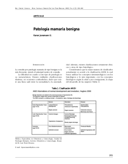 Patología mamaria benigna