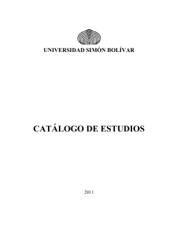 CATÁLOGO DE ESTUDIOS - Universidad Simón Bolívar