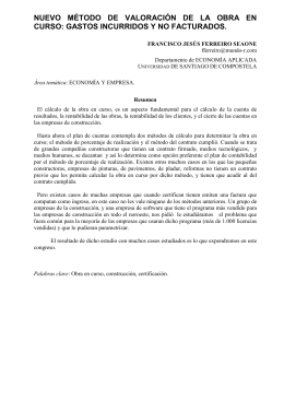 nuevo método de valoración de la obra en curso