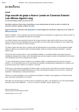 (Imprimir - El Mañana - Local - Urge sacudir de golpe a Nuevo
