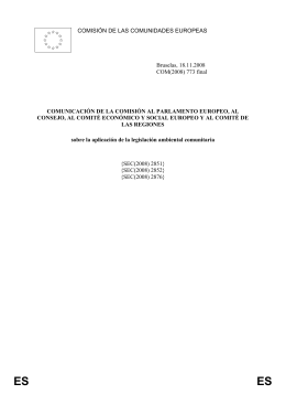 COMISIÓN DE LAS COMUNIDADES EUROPEAS Bruselas