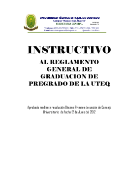 Instructivo al Reglamento de Graduacion de Pregrado UTEQ 2013