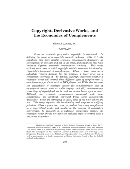 Copyright, Derivative Works, and the Economics of Complements