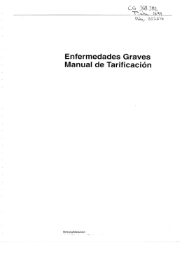 Enfermedades Graves Manual de Tarificación