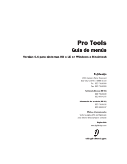 Pro Tools Guía de menús - Digidesign Support Archives