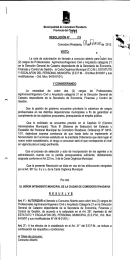263/13 - Municipalidad de Comodoro Rivadavia