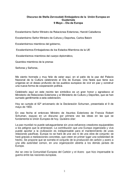 Discurso de Stella Zervoudaki Embajadora de la Unión