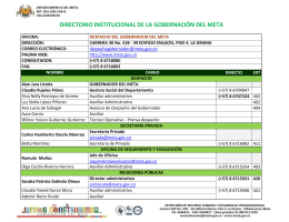 DIRECTORIO INSTITUCIONAL DE LA GOBERNACIÓN DEL META