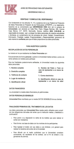 Aviso de privacidad para clientes