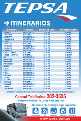 NUEVO ITINERARIOS APROBADO