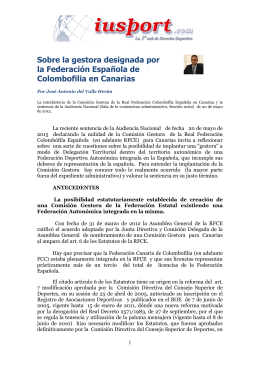 Sobre la gestora designada por la Federación Española de