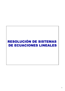 RESOLUCIÓN DE SISTEMAS DE ECUACIONES LINEALES
