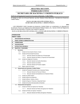 Manual de Organización General de la Secretaría de Hacienda y