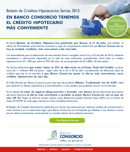 Boletín de Créditos Hipotecarios Sernac 2015 EN BANCO