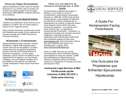 A Guide For Homeowners Facing Foreclosure Una Guía para los