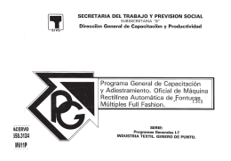 Oficial de Máquina Rectilínea Automática de Fonturas Múltiples Full