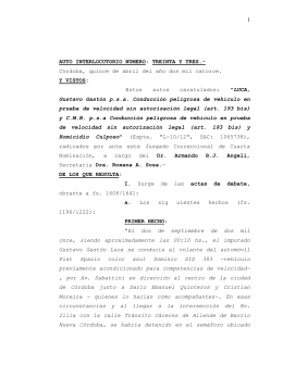 AUTO INTERLOCUTORIO NUMERO: