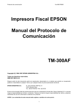 Impresora Fiscal EPSON Manual del Protocolo de Comunicación