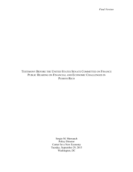 Senate Finance Testimony