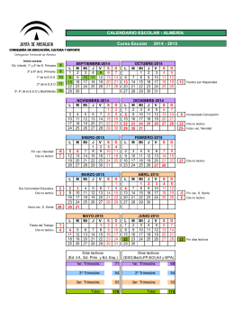 Curso Escolar 2014 - 2015 CALENDARIO