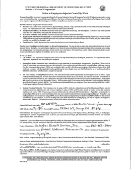 Page 1 STATE OF CALIFORNIA - DEPARTMENT OF INDUSTRIAL
