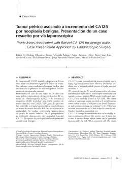 Tumor pélvico asociado a incremento del CA125 por