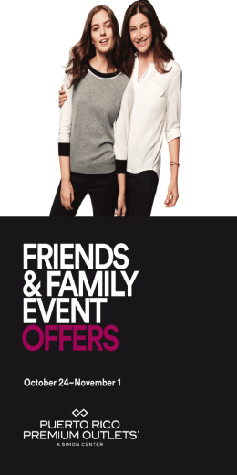 FRIENDS & FAMILY EVENT OFFERS