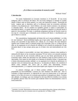¿Es el dinero un mecanismo de memoria social?