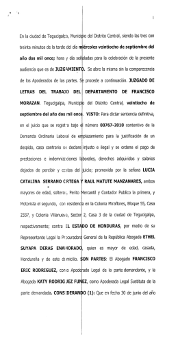 Sentencia Definitiva Exp. N° 00767-2010